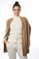 Sustainable Cashmere Cable Knit Sweater - White - Dongli Cashmere