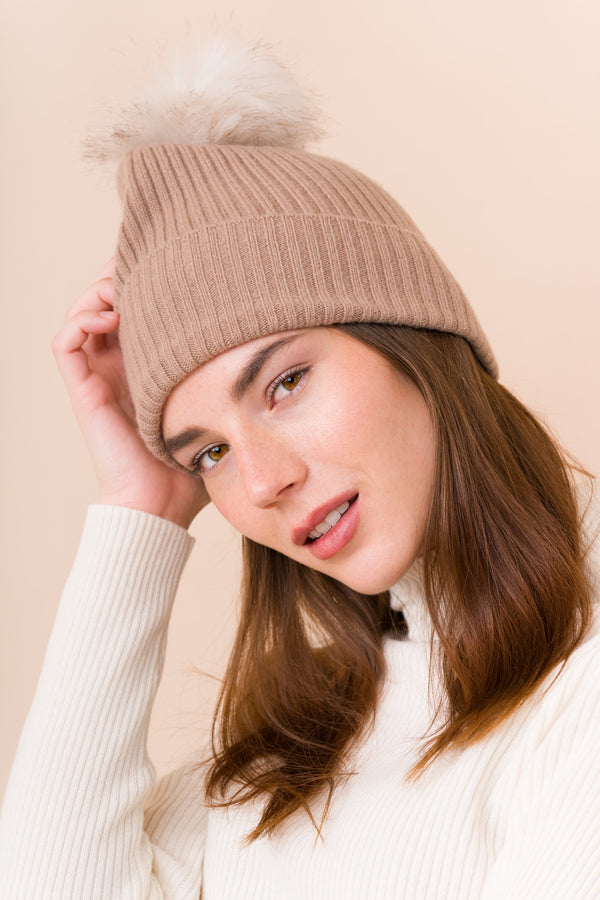 Sustainable Cashmere Hat - Camel