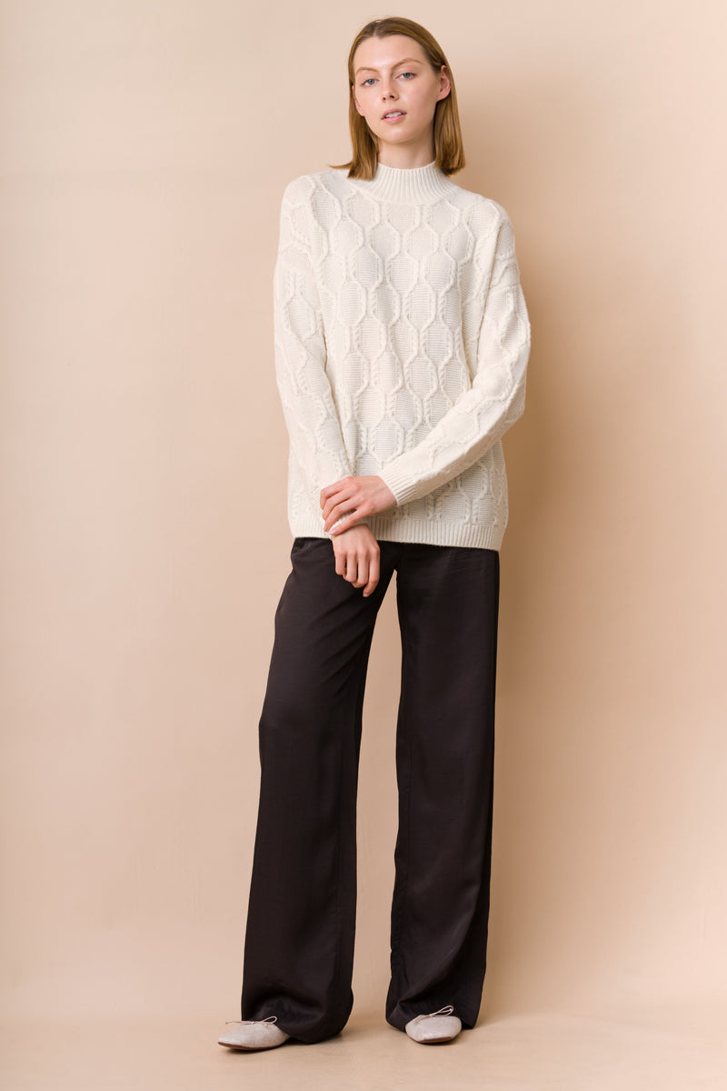 Oversized Cable Turtle Neck Sweater