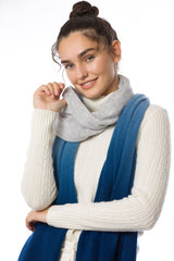 Sustainable Cashmere Lofty Scarf - Blue Dip-Dye - Dongli Cashmere