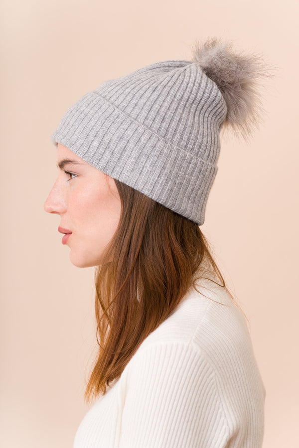 Sustainable Cashmere Hat - Oatmeal