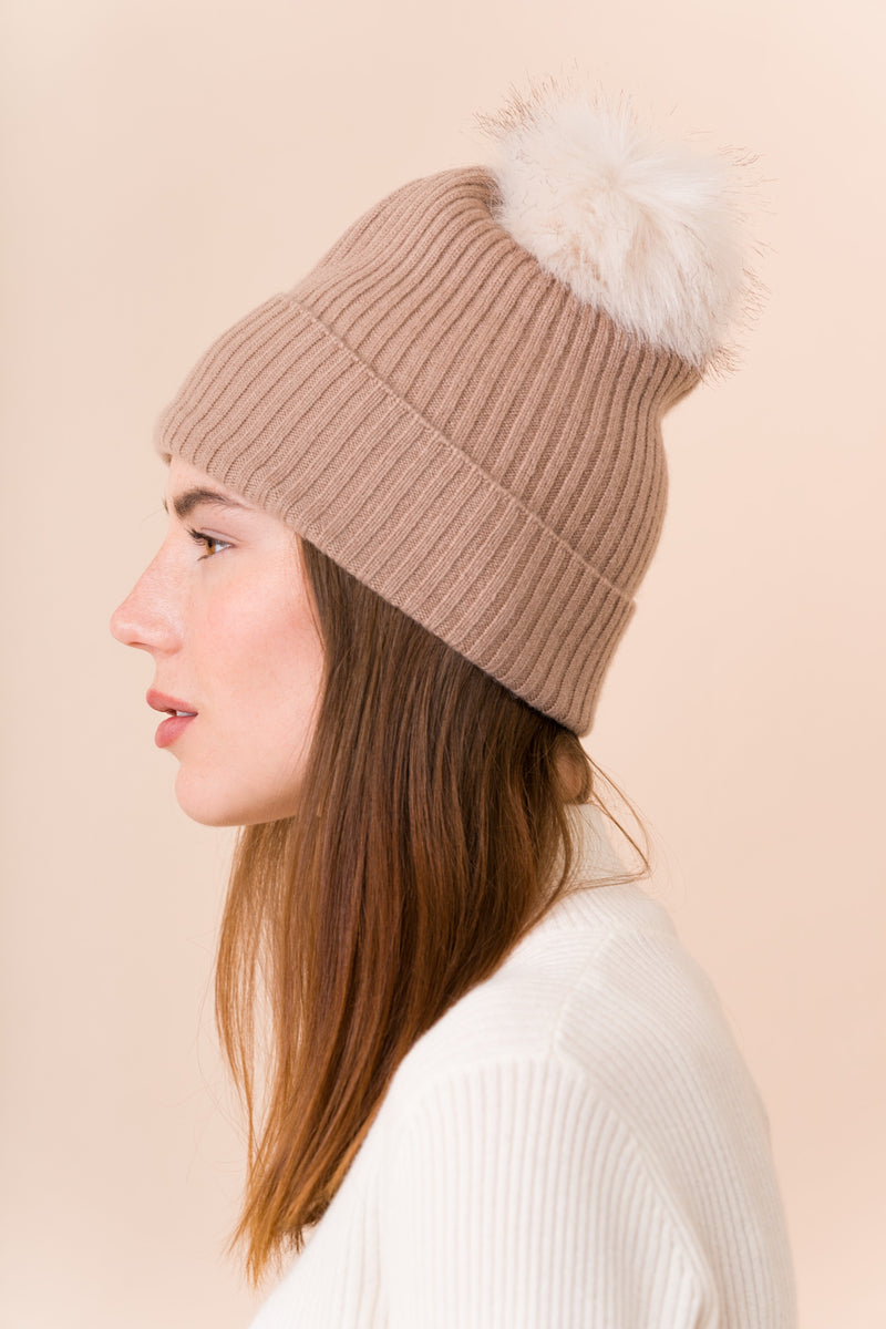 Sustainable Cashmere Hat - Camel