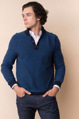 Button Neck Jaquard Sweater