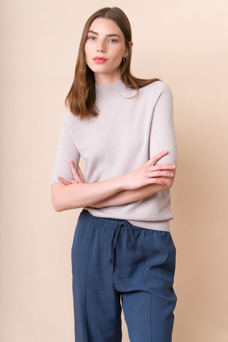 Baby Cashmere Half Sleeve Low Turtle Neck - Dongli Cashmere
