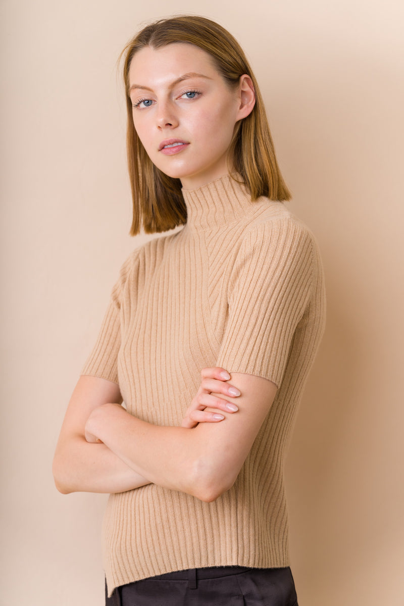 Ribbed Turtle Neck Sweater - Dongli Cashmere