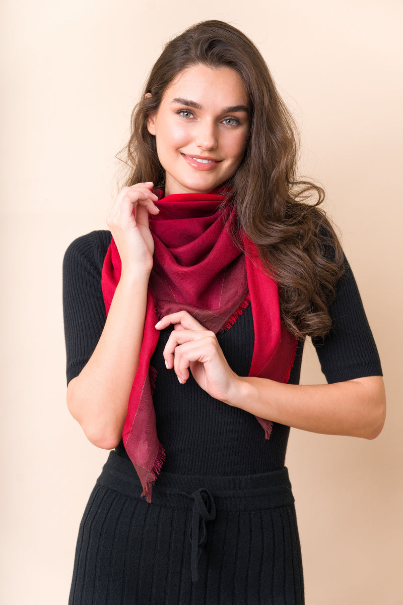 Red Lightweight Cashmere Scarf - Dongli Cashmere